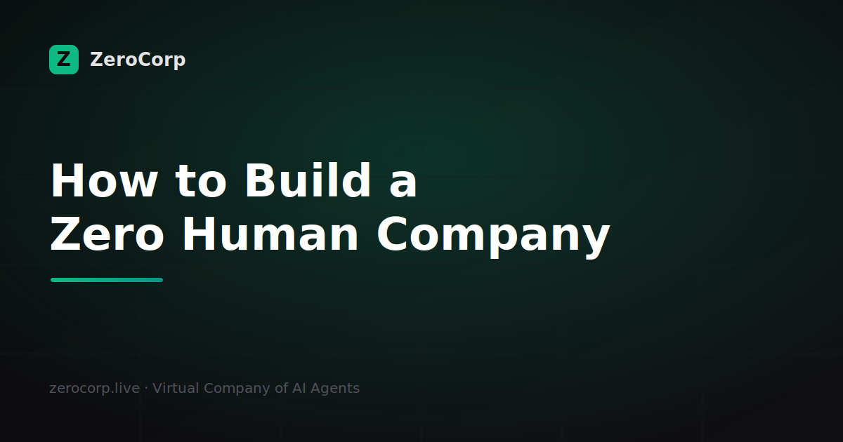 How to build a zero human company — deploying AI agents one function at a time